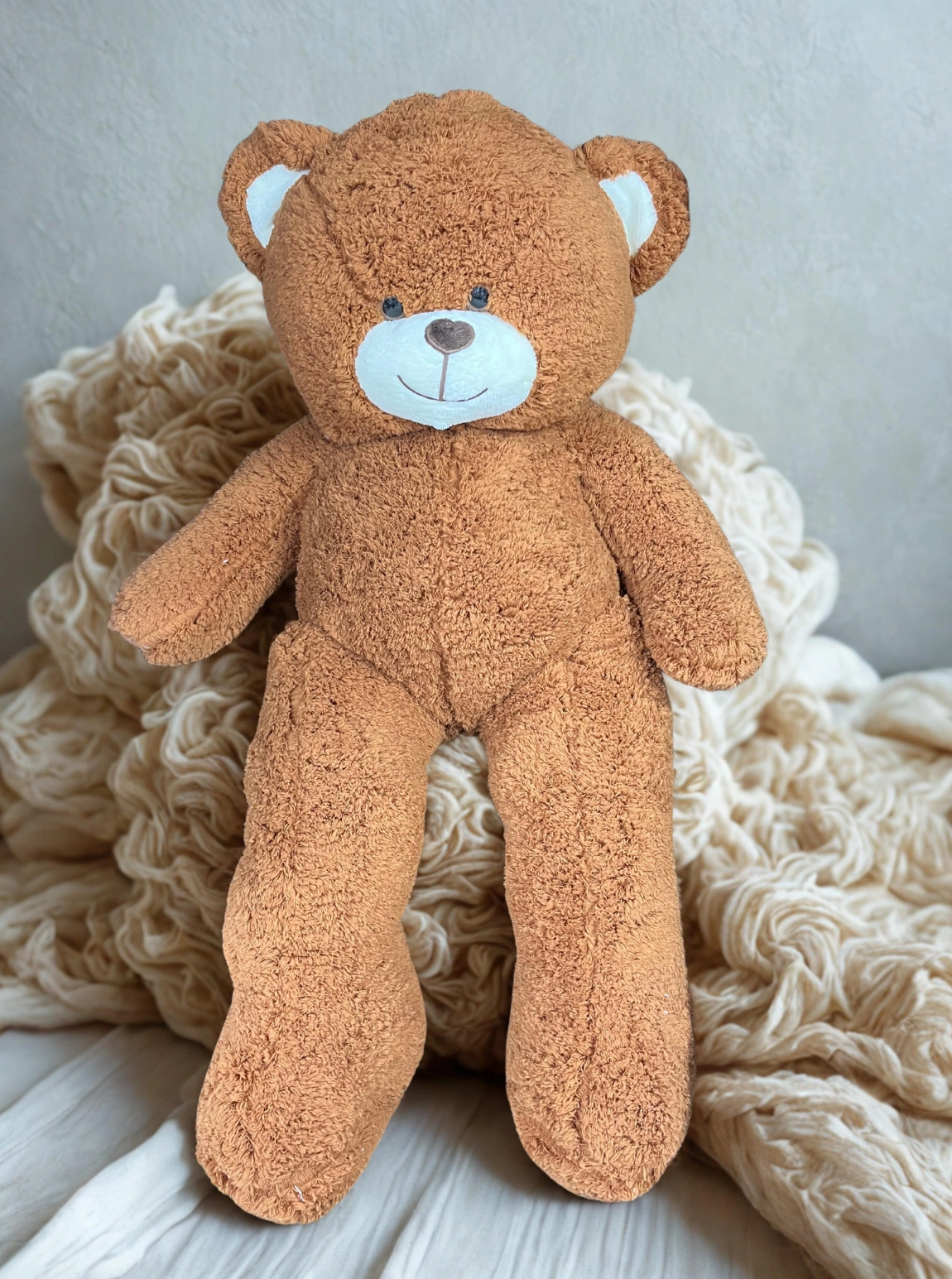 Kıvırcık Popi Ayıcık 100 Cm - Kahverengi