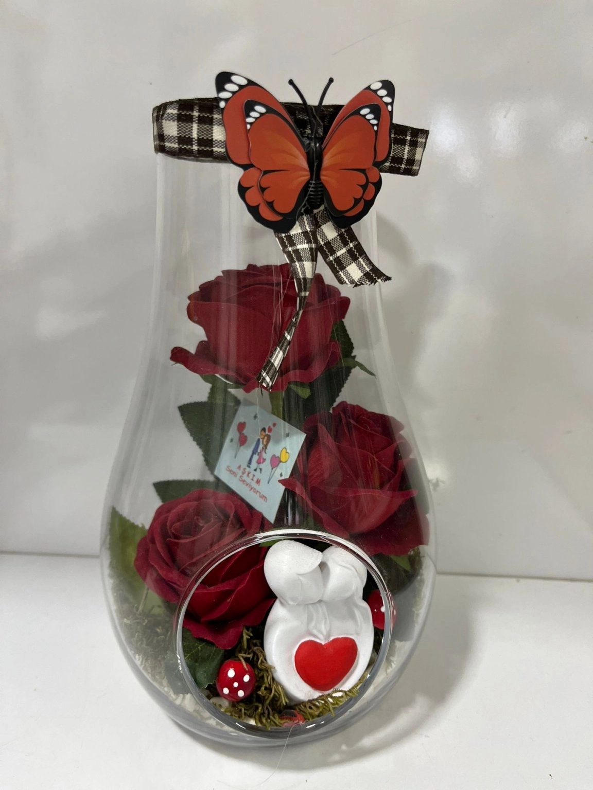 Fanus İçi̇ Yapay Gül